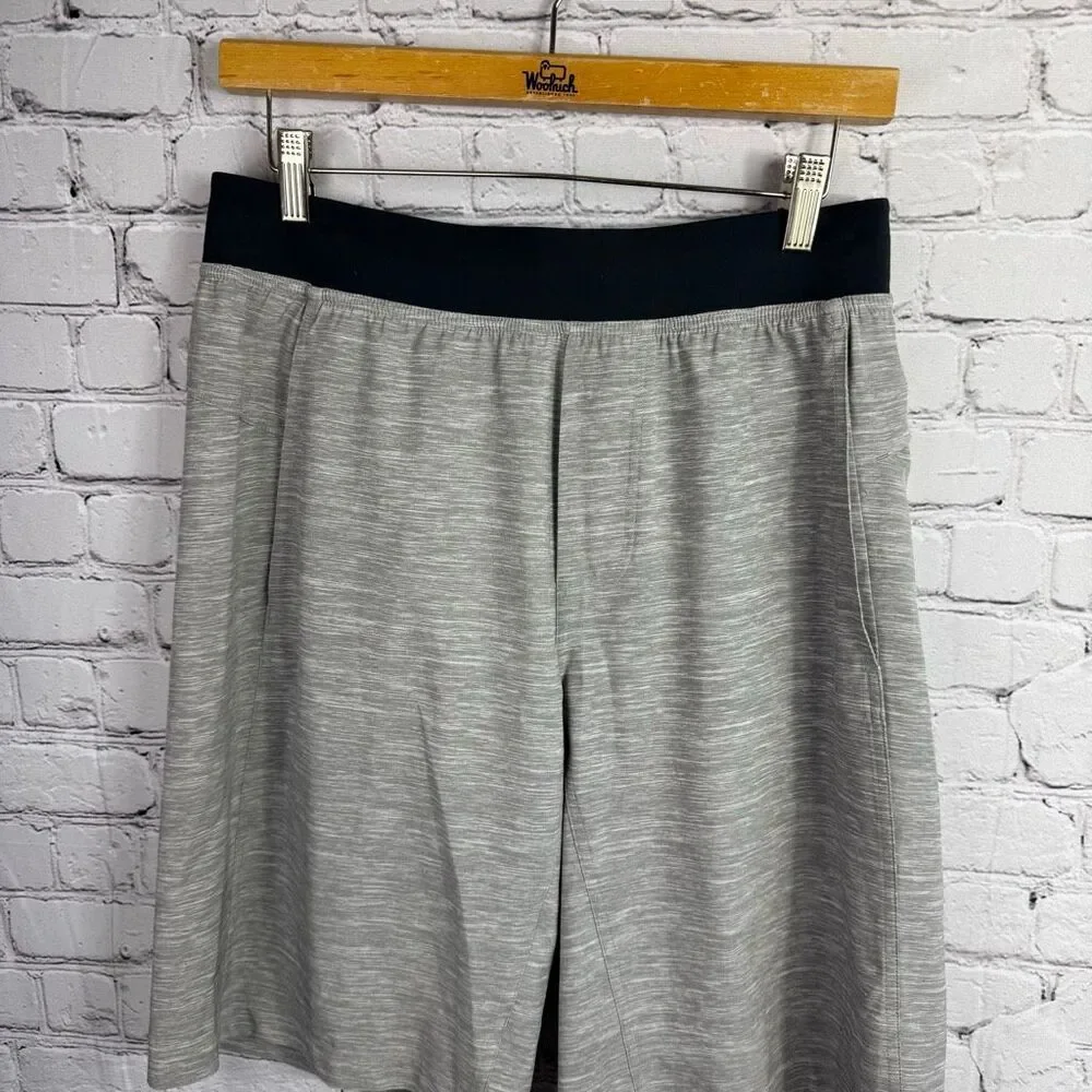 lululemon athletica Men's Athletic Shorts in Light Gray with Black Waistband